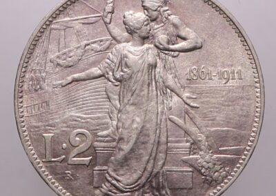 2 LIRE 1911 CINQUANTENARIO VITTORIO EMANUELE III