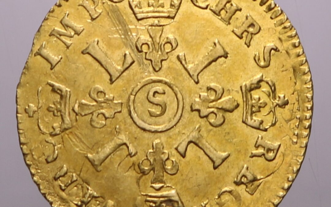 MEZZO LUIGI D’ORO 1693 REIMS LUIGI XIV R