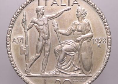 20 LIRE 1928 LITTORE VITTORIO EMANUELE III NC